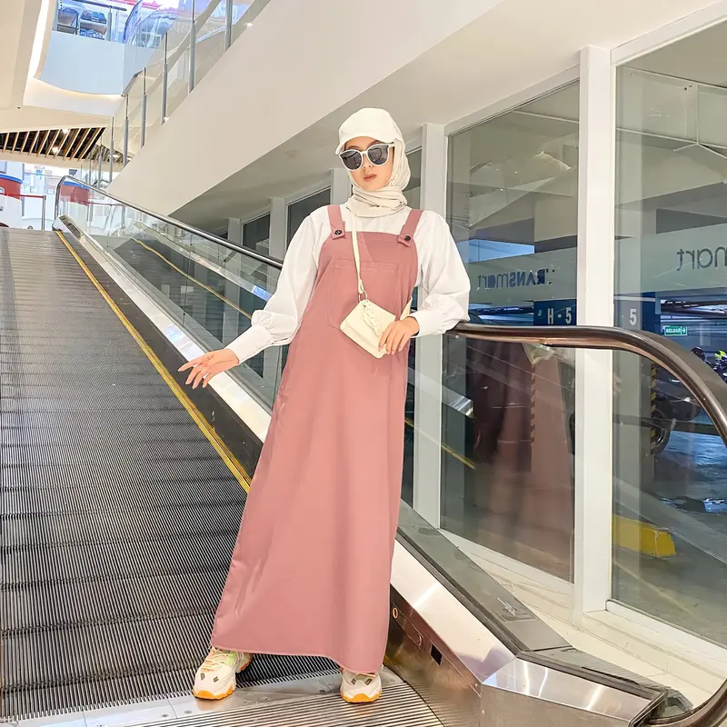 Aerora Baju Kodok Overall Rok Wanita Motif Polos Premium Terbaru 2025 Simpel Kekinian Katun Panjang 2