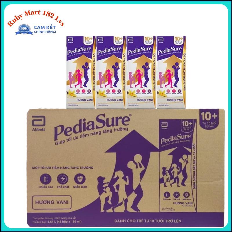 Thùng 48 hộp Sữa Pha Sẵn Pediasure 10+ 180ml Cho bé trên 10 tuổi