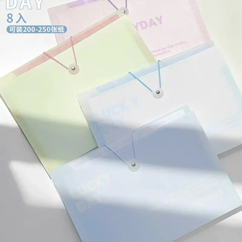 Winzige Map Harmonika Tas File A4 8 Sekat Indeks Bahan Lucu Document Bag File Map Plastik Folder Organizer Stationery Untuk Kantor Sekolah Expanding Slot Gratis Index Tab barang aesthetic 0