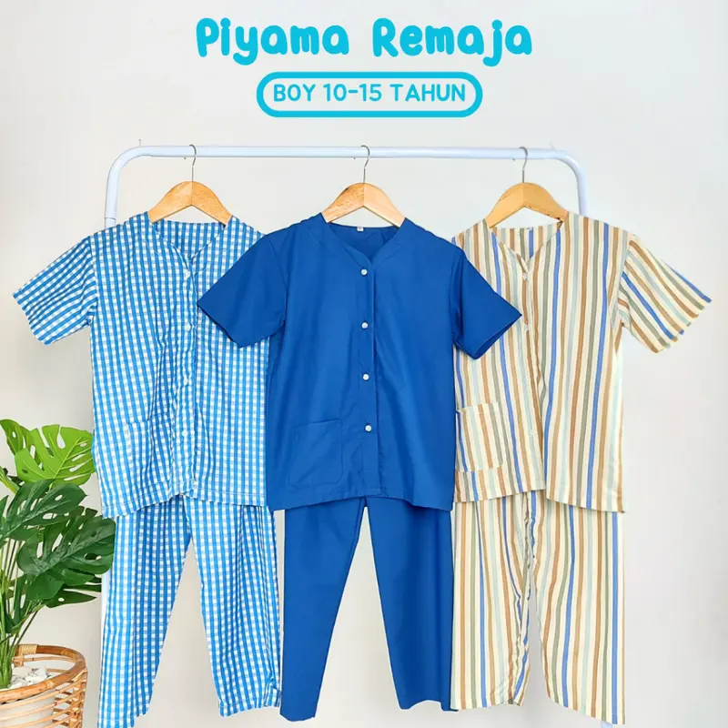 COTTON LOOKBOOK - PIYAMA REMAJA ANAK LAKI LAKI KATUN / BAJU TIDUR ANAK BOY SMP 10 11 12 13 14 15 TAHUN /  BAJU RUMAH ANAK SIZE ANAK COWO BESAR / SIZE XL 1