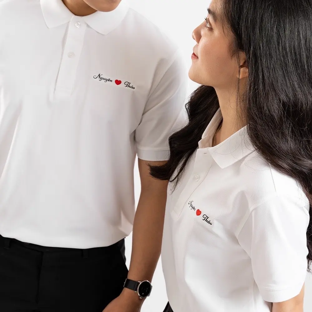 Áo polo nam nữ thêu tên theo yêu cầu, Áo đôi thêu tên theo yêu cầu Áo Thun