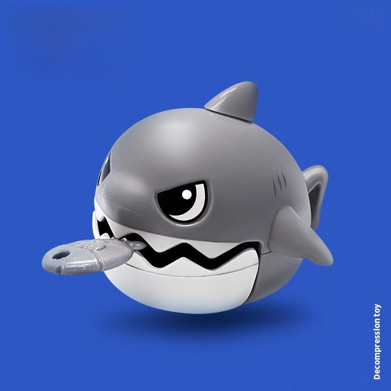 Product Introduction of [Shark Pull-back Toys/ Keychain] Shark pull string shark decompression toys keychain grip shark eat drawstring rope 16