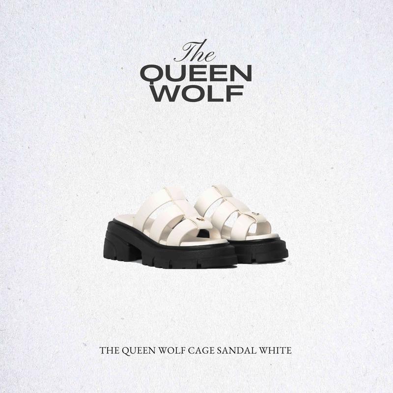 Dép Sandal Nữ THEWOLF QUEEN CAGE SANDAL - CREAM WHITE