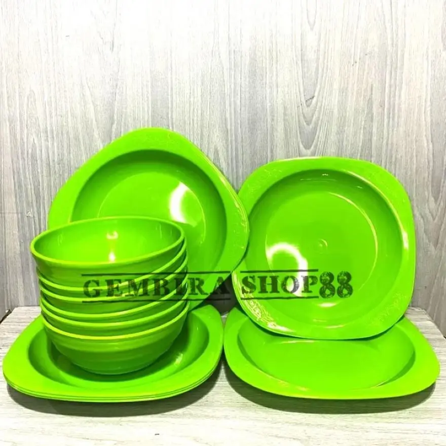 COD SET PIRING DAN MANGKOK PLASTIK 12 PCS