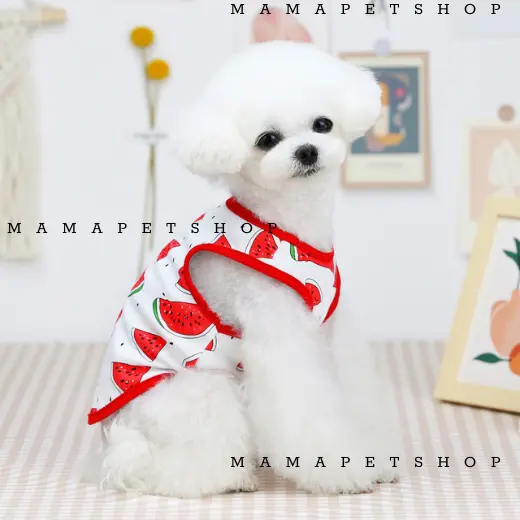 Áo Thun Hoạ Tiết Trái Cây Mùa Hè Cho Thú Cưng, Áo Ba Lỗ Thoáng Mát Cho Chó Mèo - Mamapetshop S Multicoloured 7