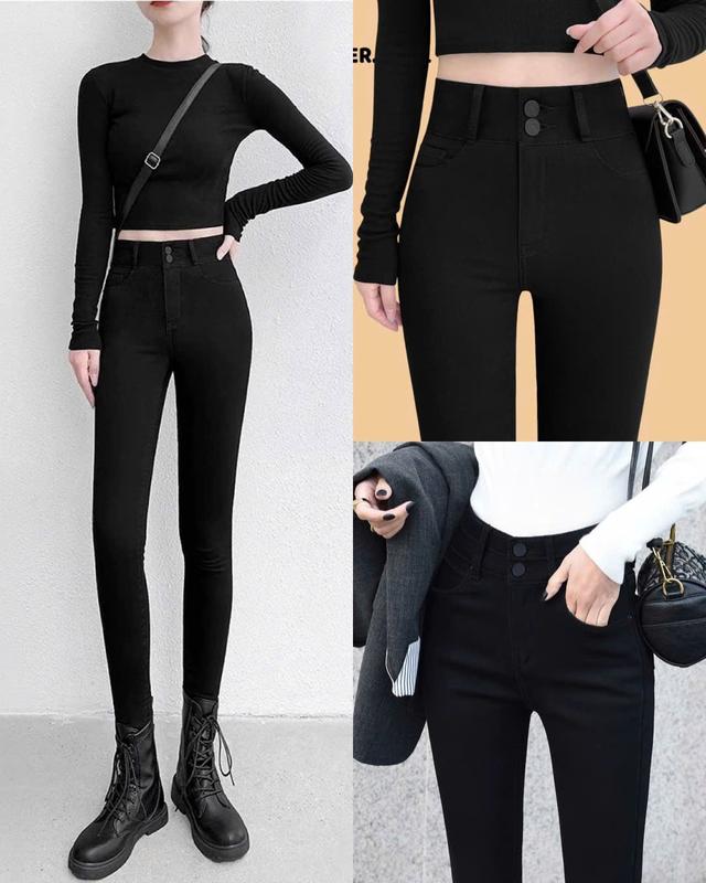 Quần legging nữ cạp cao có túi nâng mông 2 cúc khóa - Quần legging đen dài co giãn gen bụng vải dày Umi tập gym thể thao quan  legging2