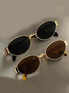 Lentes de sol ovalados a la moda para mujer, lentes casuales y modernos para uso diario, accesorios de moda para actividades al aire libre