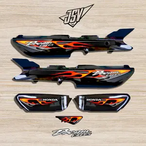 Striping Honda Dream V1 model FLAME Api Variasi Stiker motor Astrea Dream-EX Grand Motorcycle