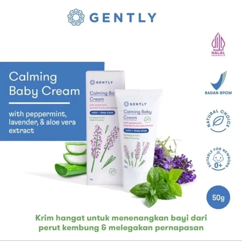 Gently - Calming Baby Cream Krim Penghangat dan Pereda Kolik Baby 50gr