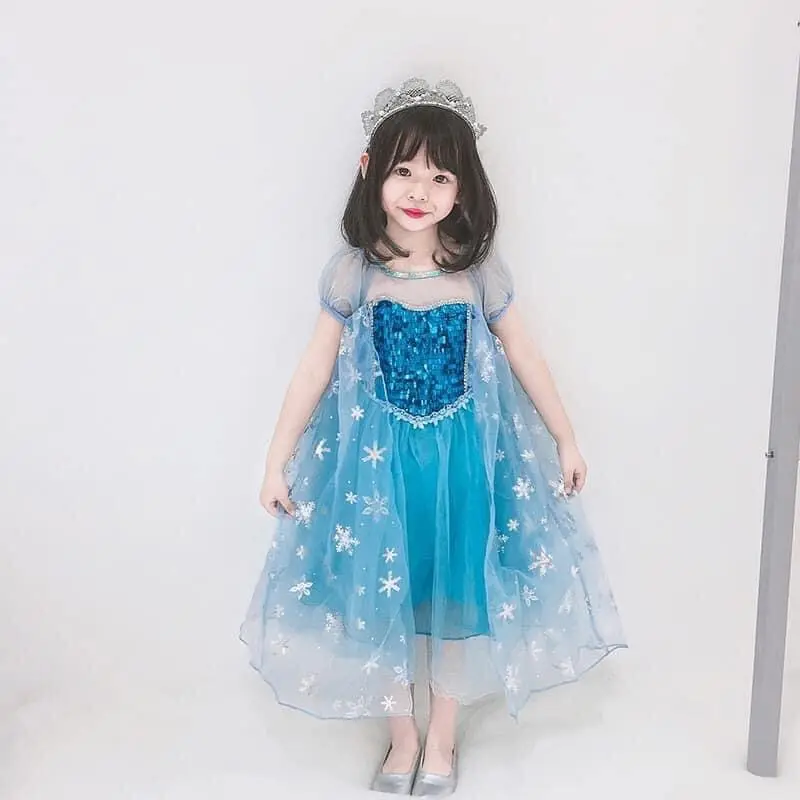 [HÀNG LOẠI 1] Váy Elsa dài 11-34kg Đầm công chúa hóa trang cho bé gái