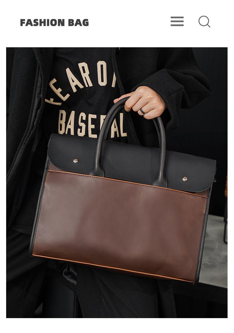 Product Introduction of Fashion Brand Retro Men'S Handbag Korean Style Crazy Horse Street Men'S Bag Backpack Crossbody Bag Casual Briefcase Computer Bag 2
