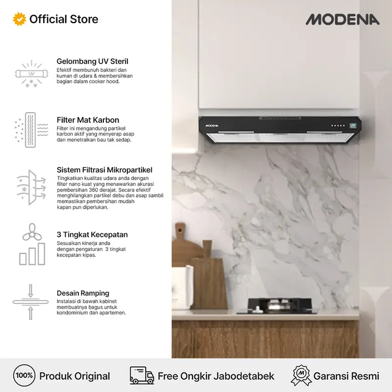 MODENA Purifier Slim Hood Hybrid - AX 0611 BABK 3