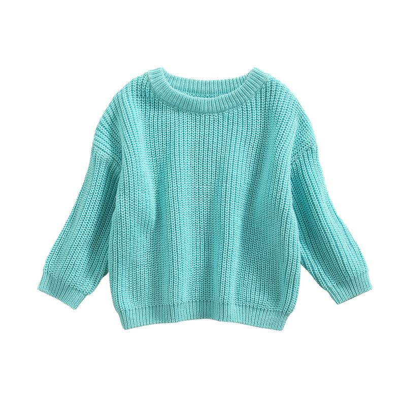 Product Introduction of Toddler Baby Round Neck Sweaters, Winter Warm Long Sleeve Candy Color Knit Pullovers 44