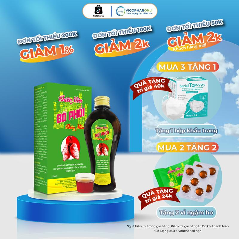 Siro Ho Thiên Môn Thủy Mẫu – Giảm ho lâu ngày, sạch đờm – Bổ phổi tự nhiên cho người lớn & trẻ từ 6 tuổi