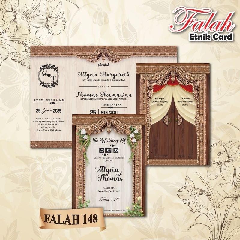 Undangan Pernikahan FALAH 148 Elegan Modern Paket Lengkap 100 PCS Gratis Label & Plastik - JanjiKita | Default