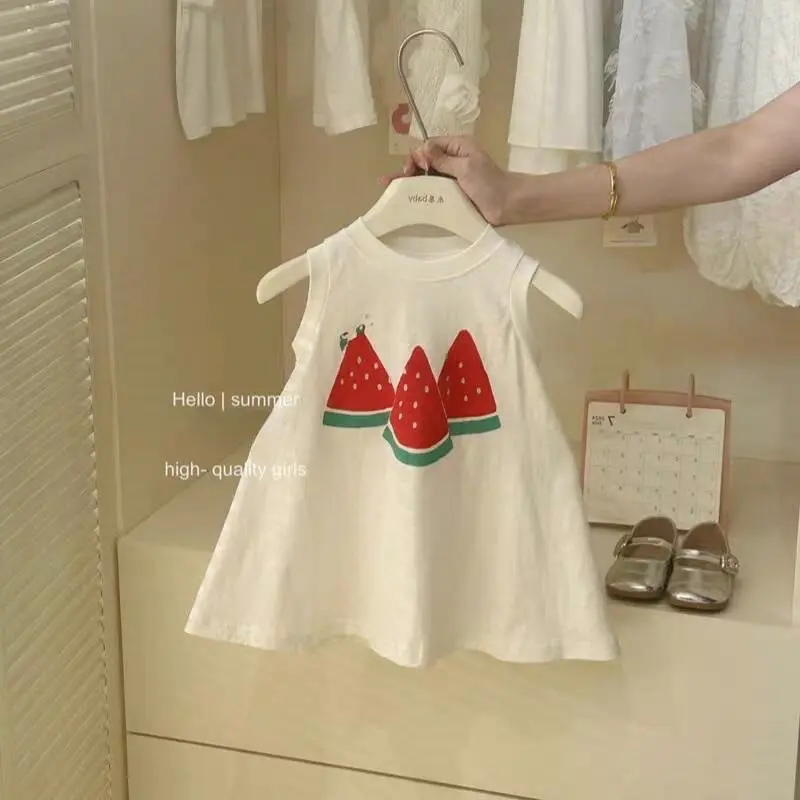 LƯƠNG BÙI KIDS - A174: VÁY COTTON HOẠ TIẾT DƯA HẤU ĐÁNG IU CHO BÉ GÁI QCCC 2