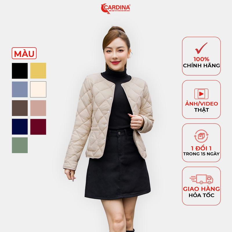 Áo Phao Nữ CARDINA Chất Gió Chần Trám Nhật Cao Cấp Siêu Nhẹ Siêu Ấm 3PF01 Women Jacket Top Áo Khoác Kem
