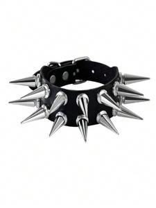 Pulsera de Cuero PU con Decoración de Picos Estilo Punk, Joyería de Moda para Mujeres y Hombres para Fiesta, Decoración de Ropa Diaria, Joyería Combinable y Exquisita para Regalo de Cumpleaños