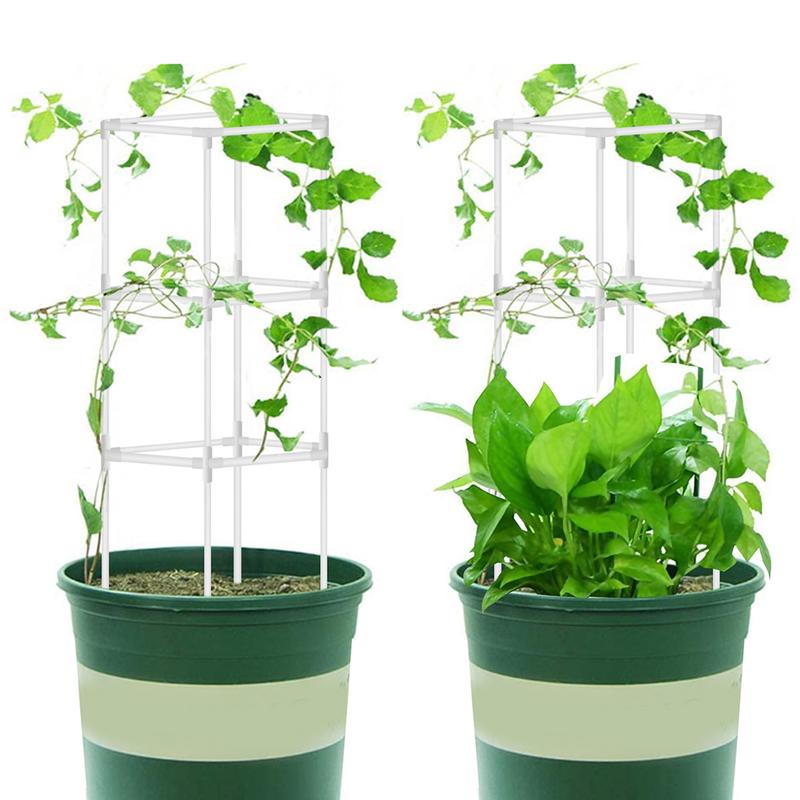 Flower Stand for Flower Pot DIY Flower Holder White Plastic Flower Potted Holder Rack Detachable Garden Container Supports Rack Easy to Assemble for Indoor Outdoor Garden Home 951B0 8