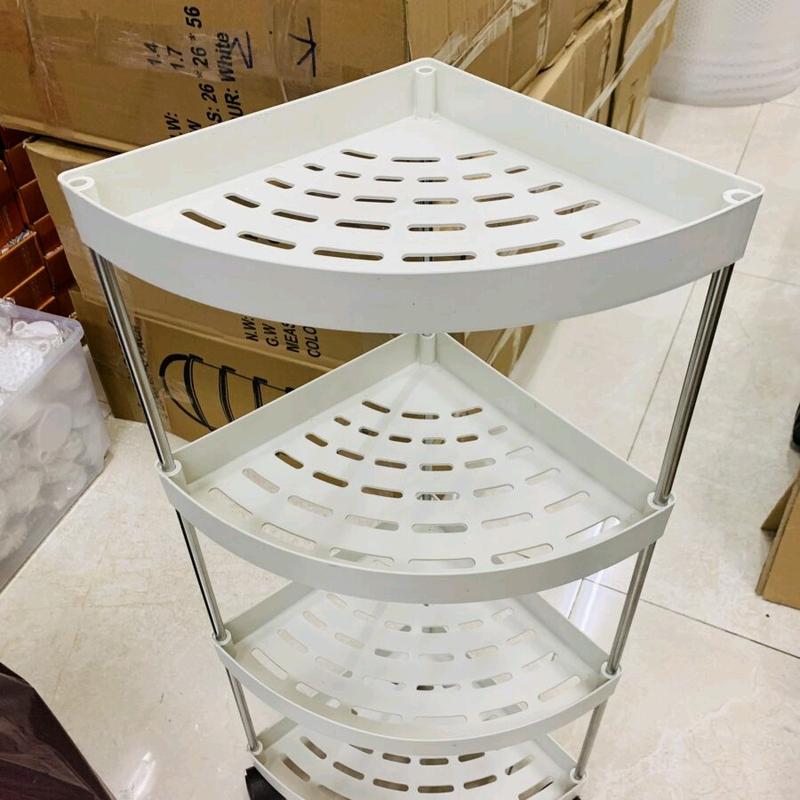 Kệ góc tường tam giác 4 tầng nhựa có bánh xe kệ đa năng 4 tầng kệ 4 tầng kệ nhựa 4 tầng kệ nhựa đa năng có bánh xe kệ nhựa 4 tầng 4