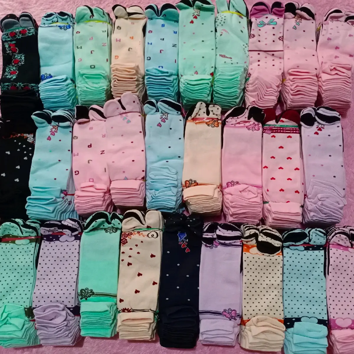 12 pasang Kaos kaki anak perempuan TK & SD Motif Fashion