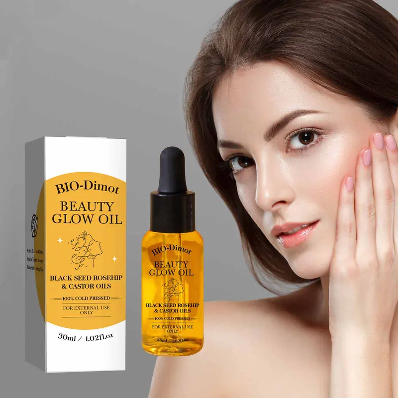 Black Seed Oil & Rosehip Oil & Castor Oil, Organic Cold Pressed Facial Moisturizer Serum, Natural Skincare Fortifying Hydrates Skin Moisturizing Beauty Glow Oil 6