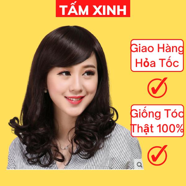 Bộ tóc giả nguyên đầu dài xoăn trung niên M1 1