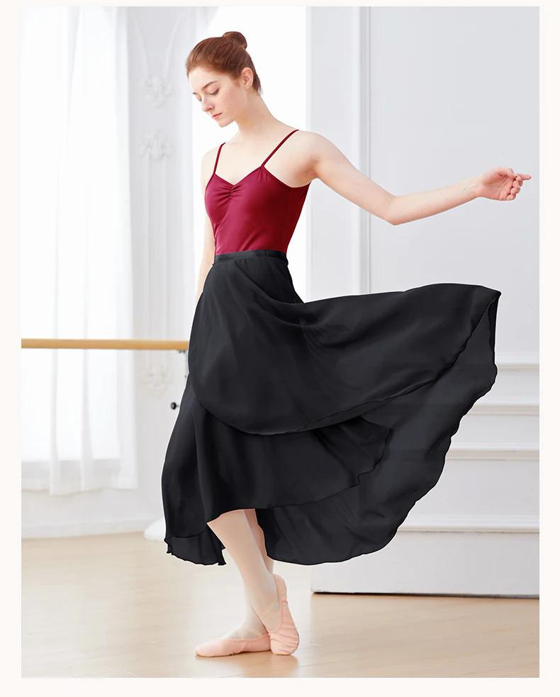 Product Introduction of Ballet Skirts Women Long Chiffon Dance Skirt Fairy Chiffon Long Ballet Tutu Dress Dance Costumes Tie Up Dress 13