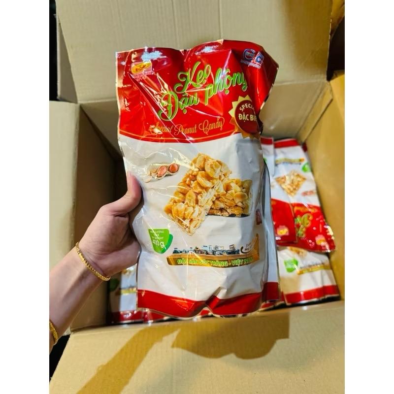 Kẹo đậu phộng đặc biệt Tân Huê Viên (bọc 400g), đậu phộng giòn cùng lớp mạch nha siêu thơm