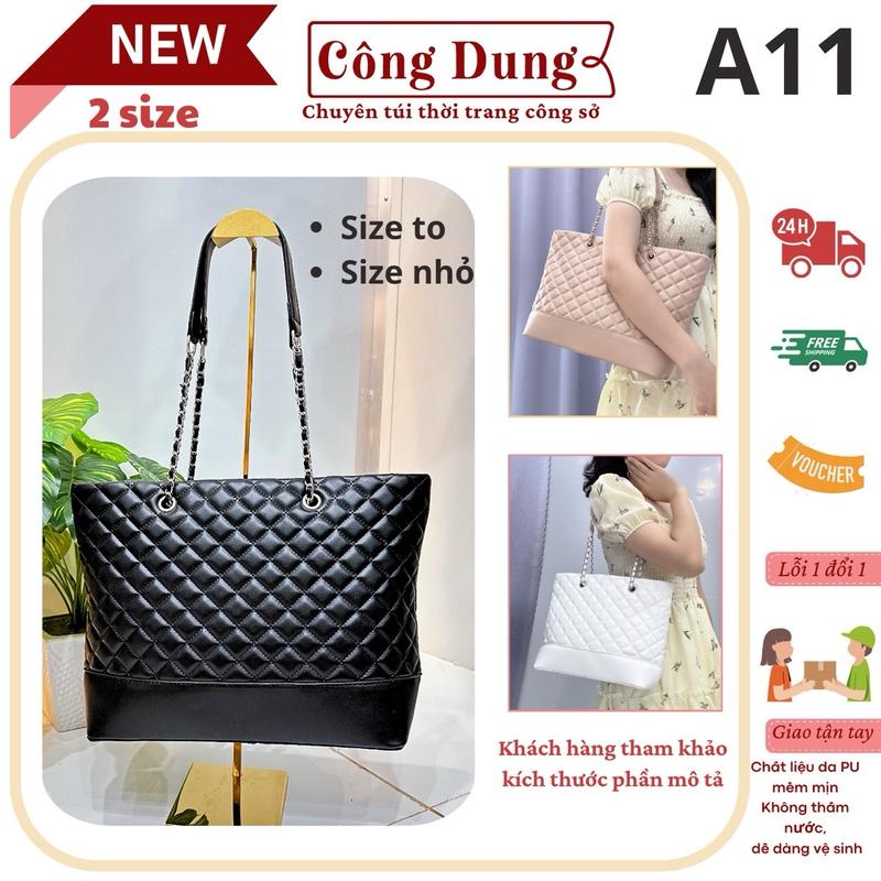 Mã A11 Túi công sở trần trám size to và size nhỏ tote đeo vai da mềm cao cấp style basic sang trọng, túi đựng a4 laptop 15icnh, túi xách giáo viên trẻ đẹp bag nữ tote bag Tim Kem Chữ Nhật( 2 size)