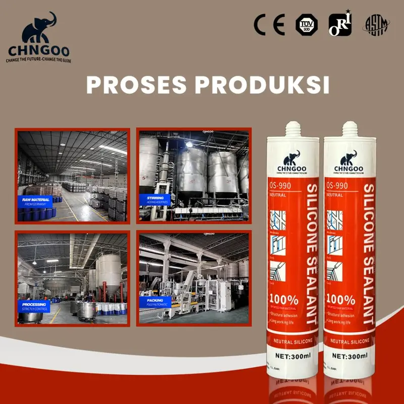 LEM SEALANT, LEM KACA, LEM TOILET, LEM PLASTIK CHNGOO Neutral OS-990 300ml 3