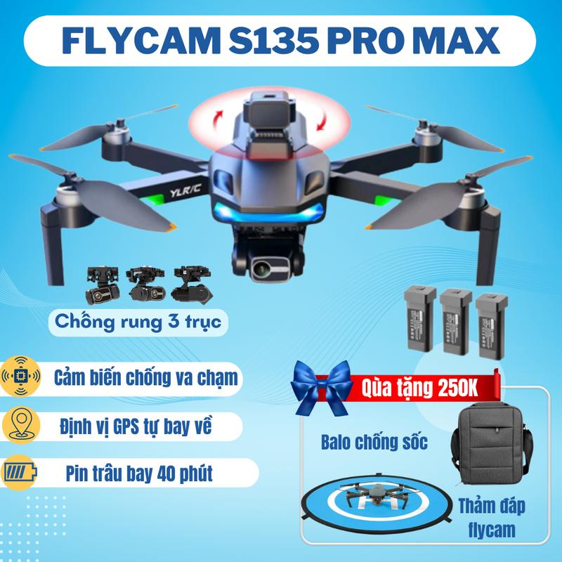 Flycam S135 Promax , PLay cam tốt hơn F11s Pro 4k, Drone Phụ Kiện Camera