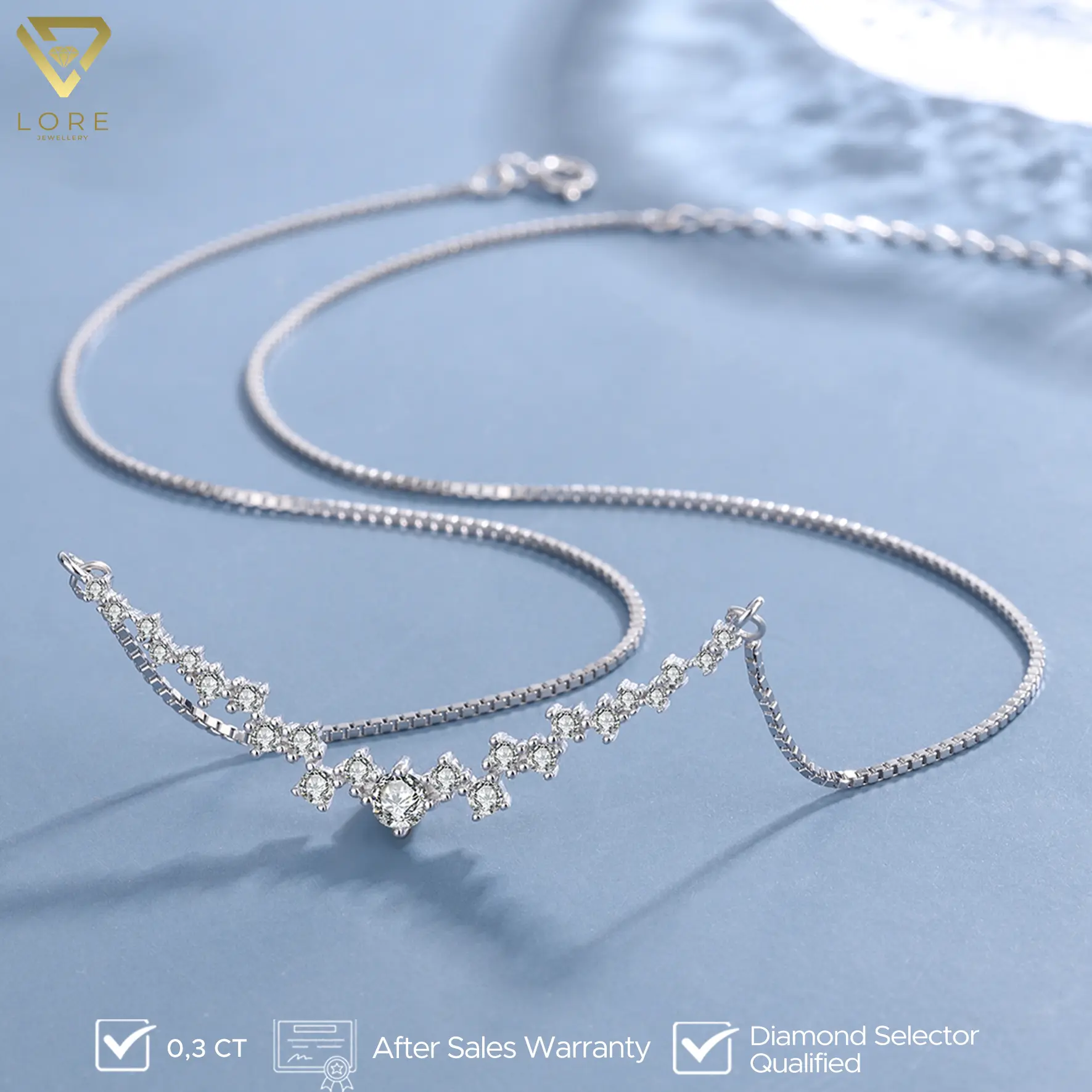 Heart Arrows Cut Moissanite Necklace - Lore Jewellery - Aksesoris Kalung Aesthetic Mewah Wanita