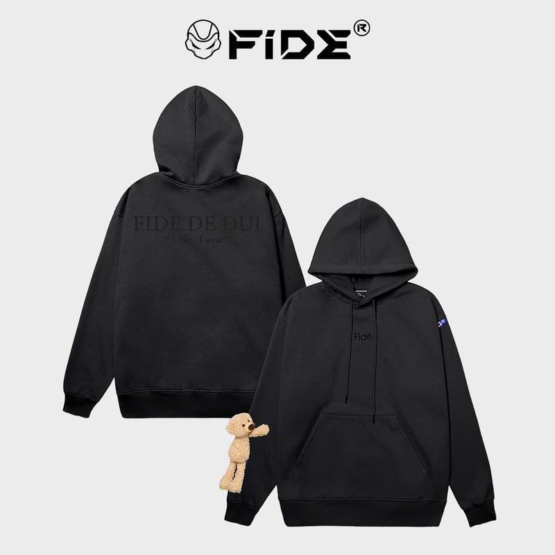 Áo hoodie FIDE TEDDY đính gấu phông trơn nam nữ HOODIE - HD09 (Tặng kèm gấu) Menswear