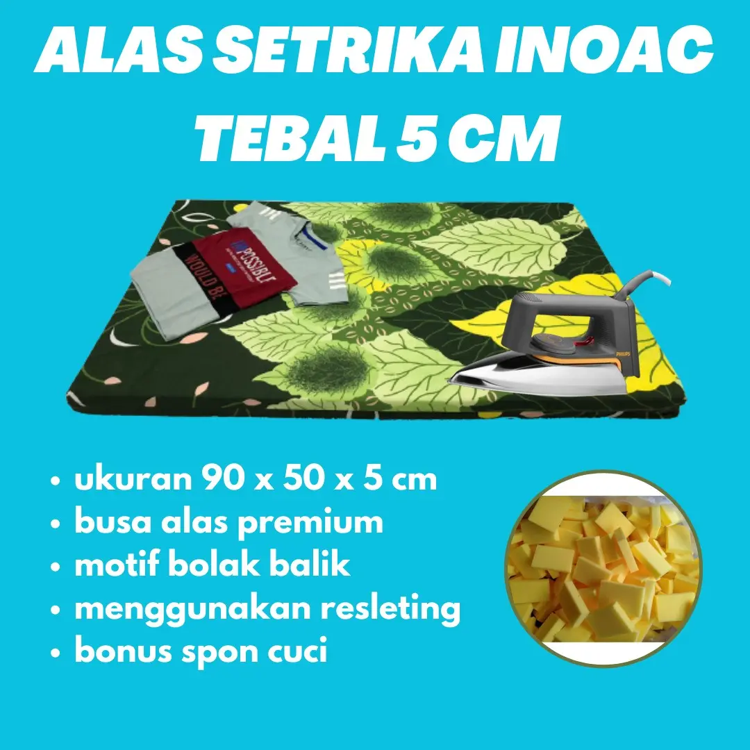 alas setrika.alas setrika busa.alas setrika tebal 5 cm.alas gosok ukuran 90x50x5 cm Portabel Rumah Tangga