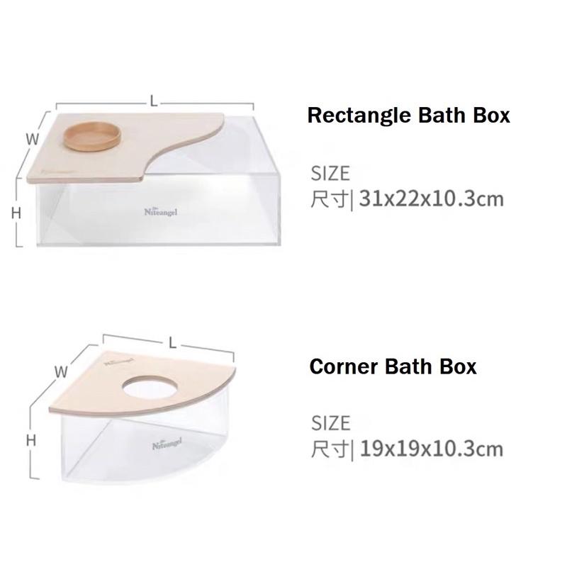 Product Introduction of Casual  Local Stock  Niteangel Acrylic Bath Box Toilet Litter Sand Box With Wooden Lid 6