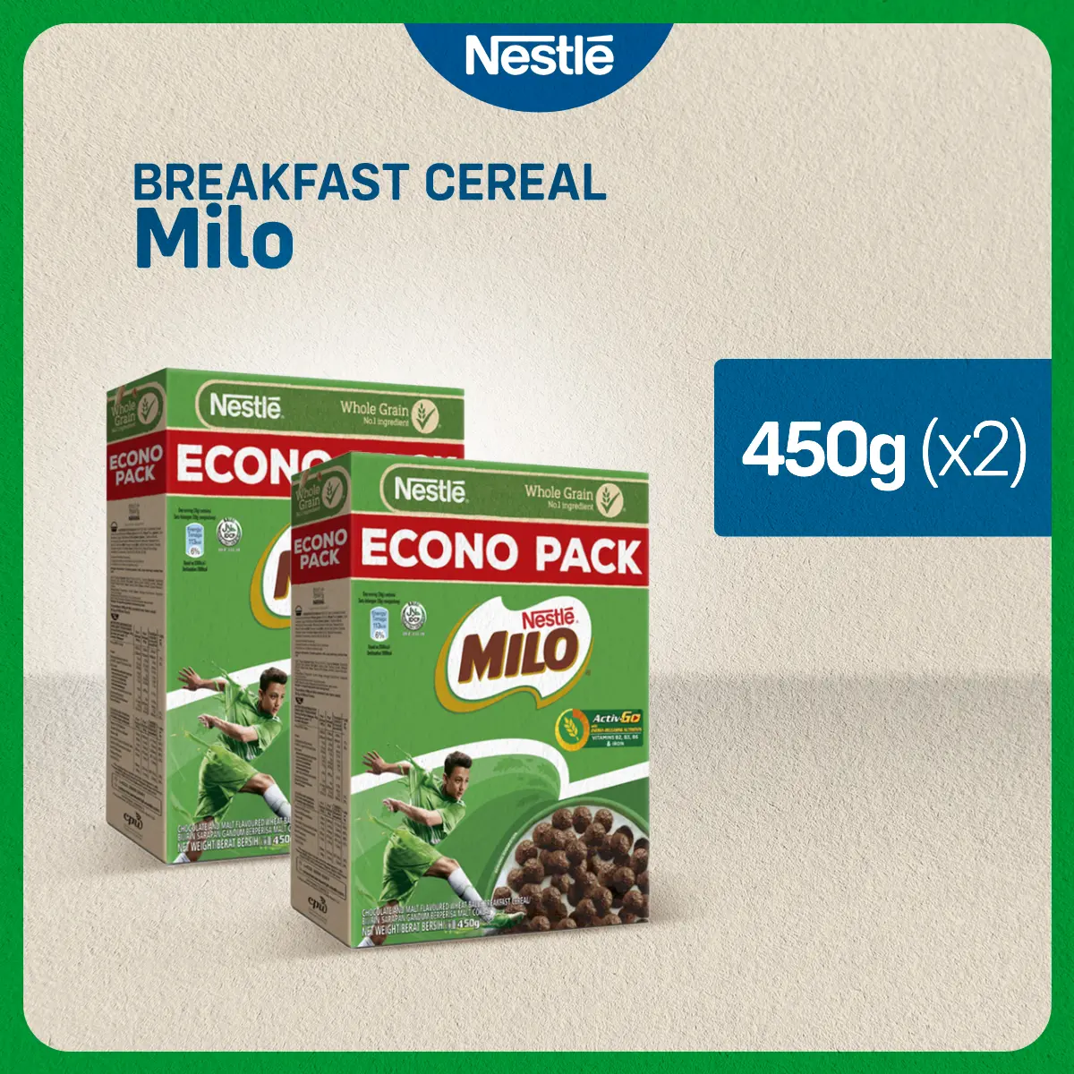 MILO Whole Grain Breakfast Cereal 450g - Pack of 2 - TikTok Shop ...