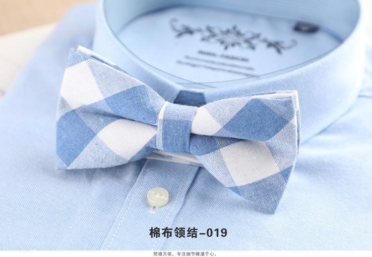 Product Introduction of 1PCS Men's Bow Tie Korean Version Fashion Casual Bow Cotton Trendy Plaid Striped Collar Bow Tie Manufacturer Wholesale Spot 22