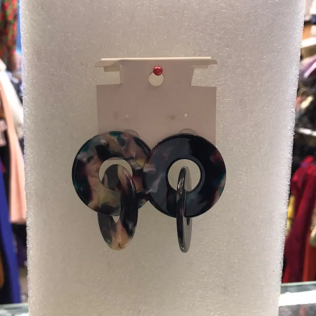 Marble statement earring