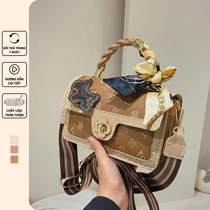 Túi handmade tự đan bằng da PU, gói nguyên liệu tự may túi xách da - Có video hướng dẫn LX703 Bag Nữ