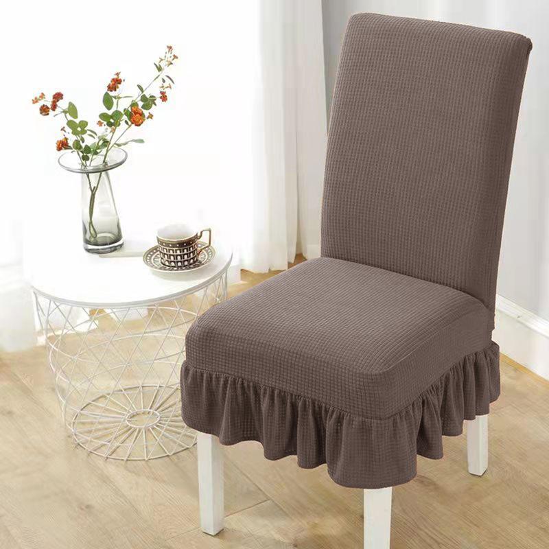 Skirt Chair Cover Dining Stretchable Universal Knitted Thick Elastic Antifouling Seat Cushion 3