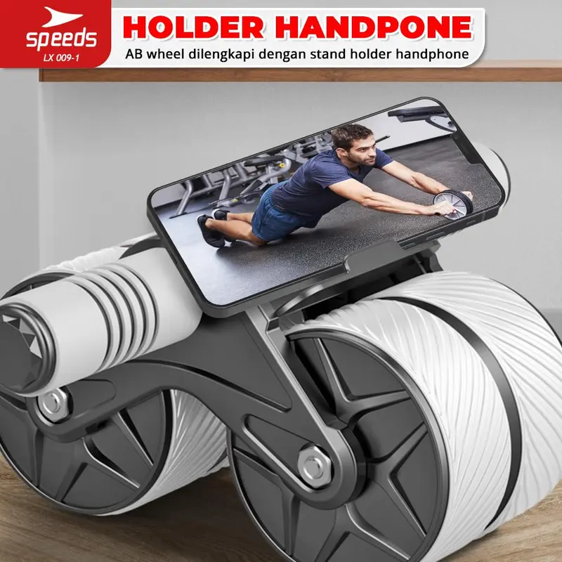 SPEEDS Ab Wheel Roller Wheels Plank Trainer 2in1  dengan Penghitung Waktu 009-1(HITAM) 5
