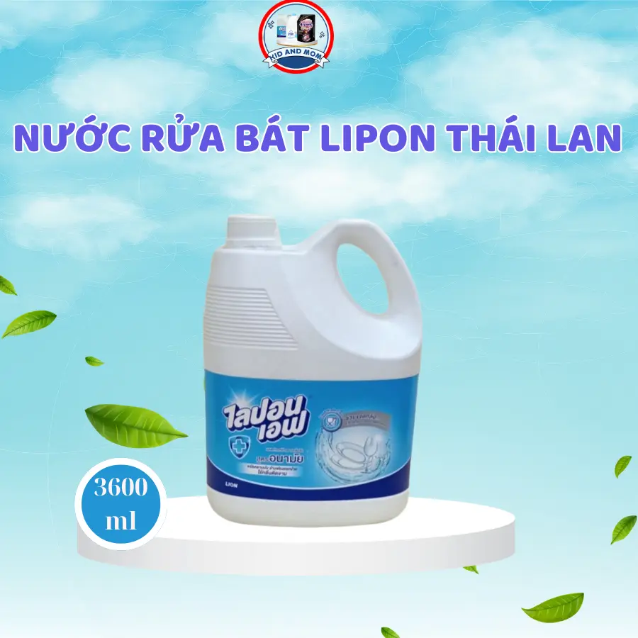 Nước rửa bát Lipon (3600ml) Thái Lan không hại da tay,đánh bay dầu mỡ