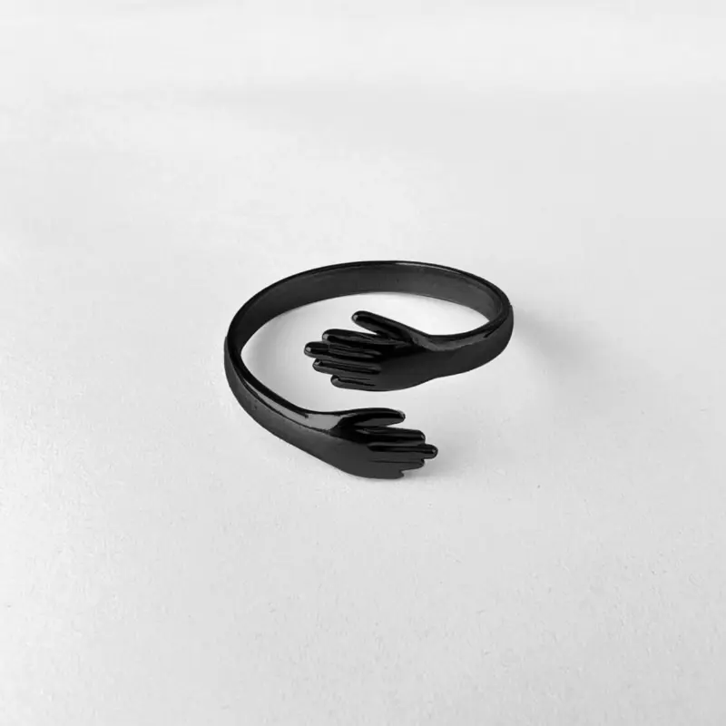 SummerSale| Chic Stainless Steel Embrace Ring - Adjustable Open Design for Couples, Perfect for Daily Wear & Special Occasions 1