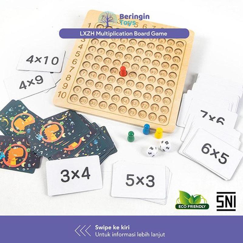 Beringin Toys Multiplication Board Game / Mainan Berhitung Anak / Mainan Edukasi Anak / Belajar Berhitung Kayu 0