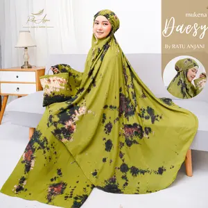 Mukenah Rayon Bali Dewasa Motif DAESY Ukuran Standart Variasi atasan bawahan Free Tas Cocok Untuk Traveling Muslim Katun