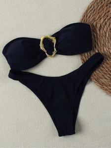 Conjunto de dos piezas de Bikini para Mujer, Top de baño y Pantalón de baño, Conjunto de traje de baño casual, moderno y chic, Ropa de baño para damas para Vacaciones en la playa