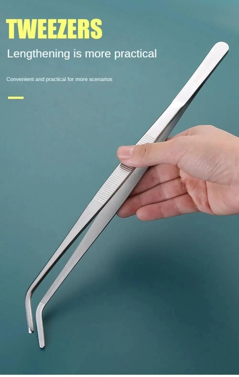Product Introduction of Stainless Multifuctional Steel Elbow Tweezers Aquarium Clip Long Tongs Medical Tweezers Forceps Pet Feeding Tools Non-slip plastic  filter 12
