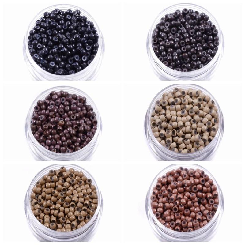 1000 cái Tự làm 3.0mm Vòng Nano Silicon Hạt nhỏ Vòng buộc tóc Vòng đồng với…