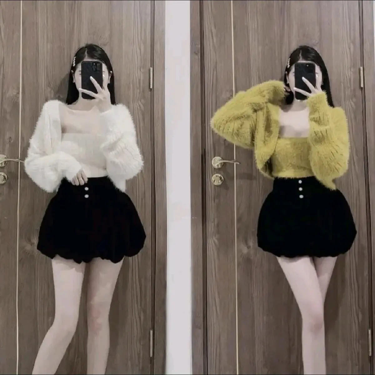 Quần đùi bí nhung dáng phồng có quần lót trong, 1 cỡ Fom 35_55kg mặc vừa